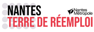 logo nantes terre de réemploi noir et rouge