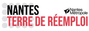 logo nantes terre de réemploi noir et rouge